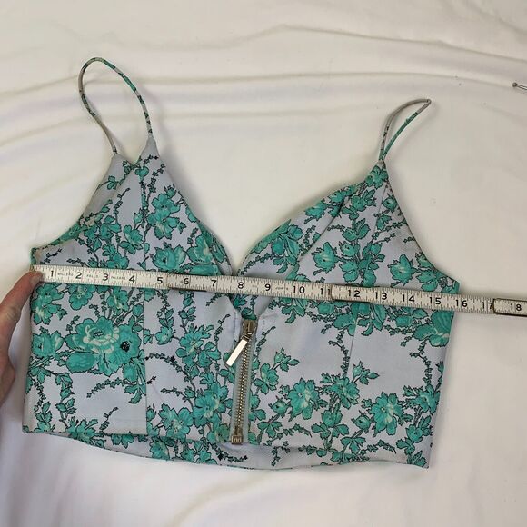 Zimmermann Tempo Brocade Plunge Bodice Floral Green 2 US 8 M L - Picture 10 of 12